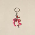 Pink Handmade Wired Craft Keychain 
