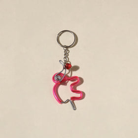 Pink Handmade Wired Craft Keychain 