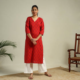 Cotton Straight Pochampally Ikat Kurta for women