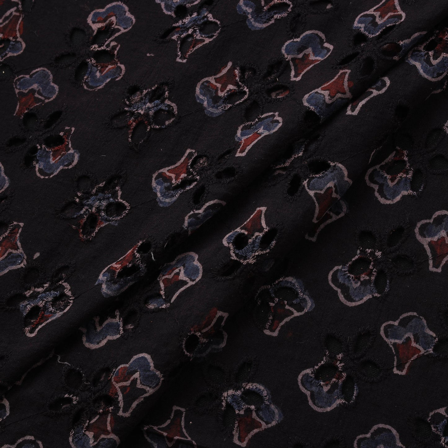 Natural Dyed Ajrakh Hand Block Print Cotton Hakoba Fabric 112