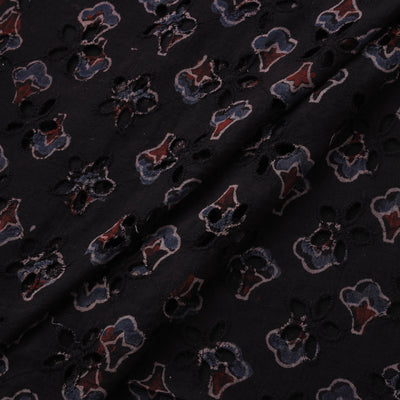 Natural Dyed Ajrakh Hand Block Print Cotton Hakoba Fabric 112