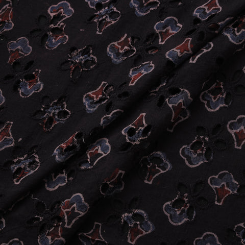 Natural Dyed Ajrakh Hand Block Print Cotton Hakoba Fabric 112