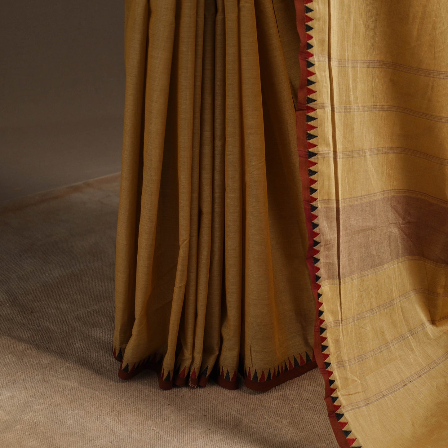 Beige - kandangi chettinad cotton saree with border 113