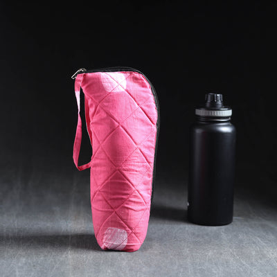 Pink Handmade Cotton 1L Water Bottle Cover