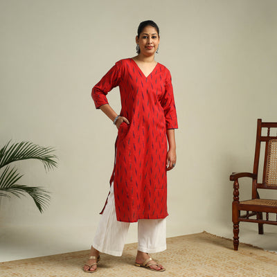 Cotton Straight Pochampally Ikat Kurta for women