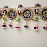 Diwali Decor Handmade Gota & Bead Work Toran 01