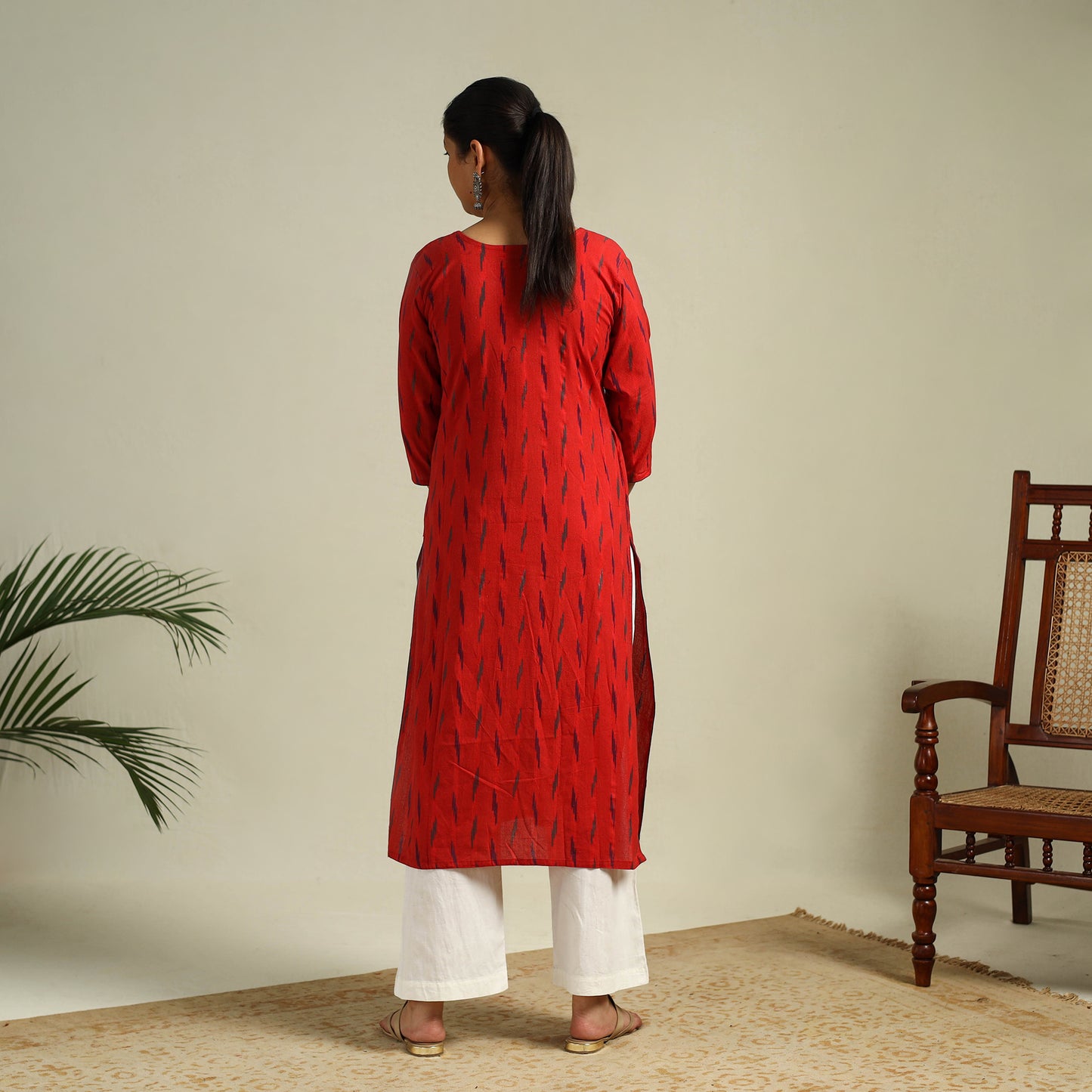 Cotton Straight Pochampally Ikat Kurta for women