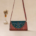 Traditional Kutch Mashru Silk Leather Flap Sling Bag 26