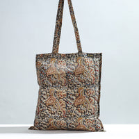 Grey - Kalamkari Block Printed Cotton Jhola Bag