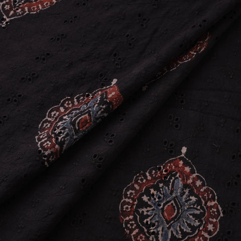 Natural Dyed Ajrakh Hand Block Print Cotton Hakoba Fabric 113