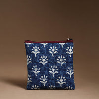 Blue - Handmade Quilted Cotton Utility Pouch 36