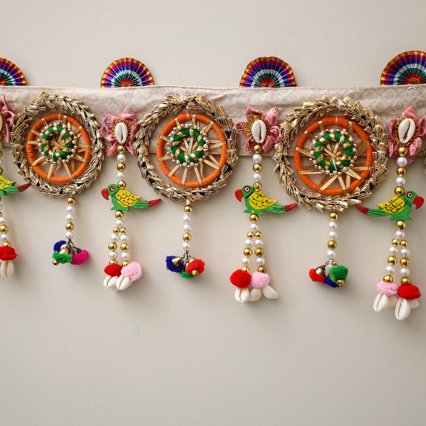 Diwali Decor Handmade Gota & Bead Work Toran 02