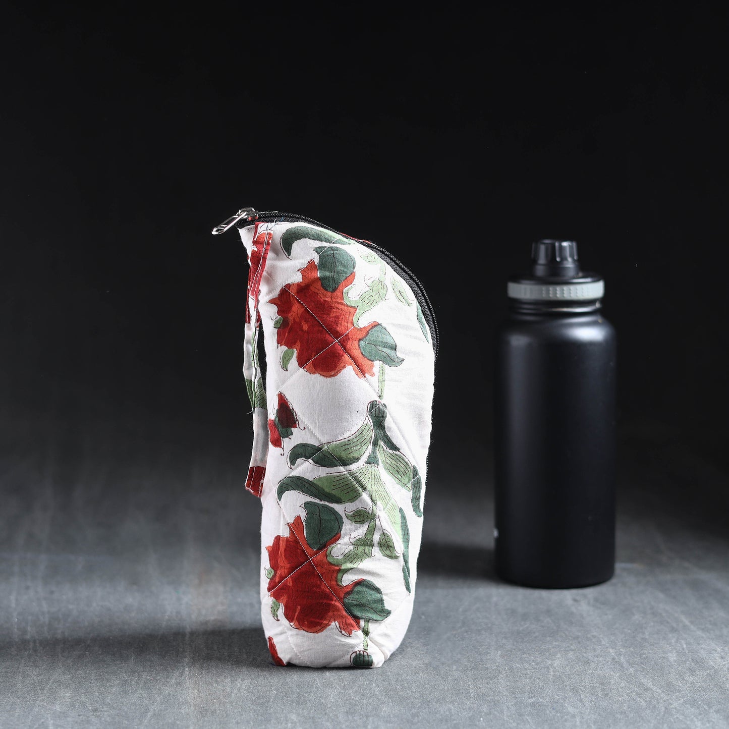 White Handmade Cotton 1L Water Bottle Cover