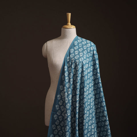 Blue - Bagru Dabu Hand Block Print Natural Dyed Cotton Fabric 15