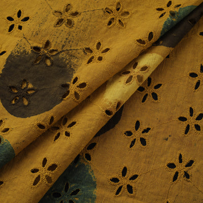 Natural Dyed Ajrakh Hand Block Print Cotton Hakoba Fabric 114