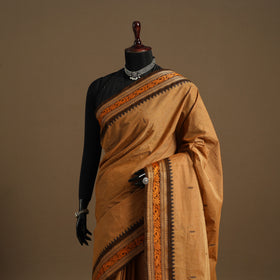 Brown Kandangi Chettinad Cotton Saree with Border