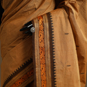 Brown Kandangi Chettinad Cotton Saree with Border