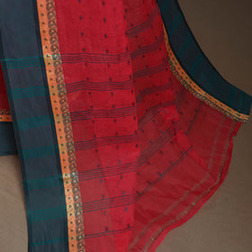 Red - bengali tant saree with matching jewellery & blouse