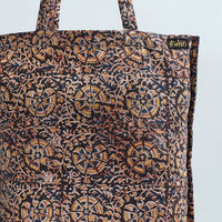 Black - Kalamkari Block Printed Cotton Jhola Bag