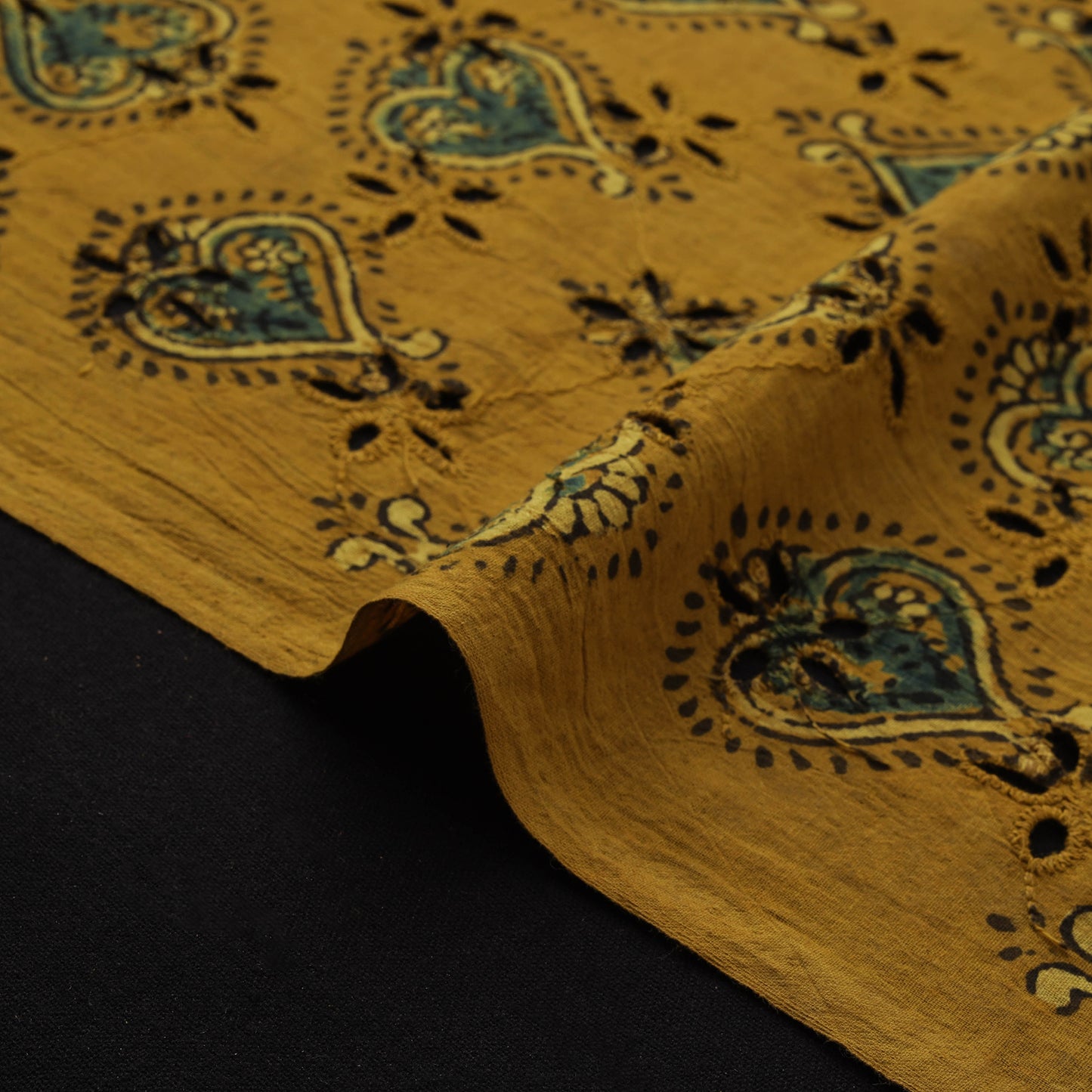 Natural Dyed Ajrakh Hand Block Print Cotton Hakoba Fabric 115