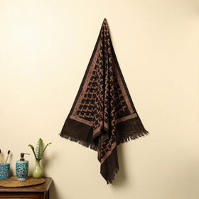  Brown Pipad Block Printed Cotton Handloom Towel