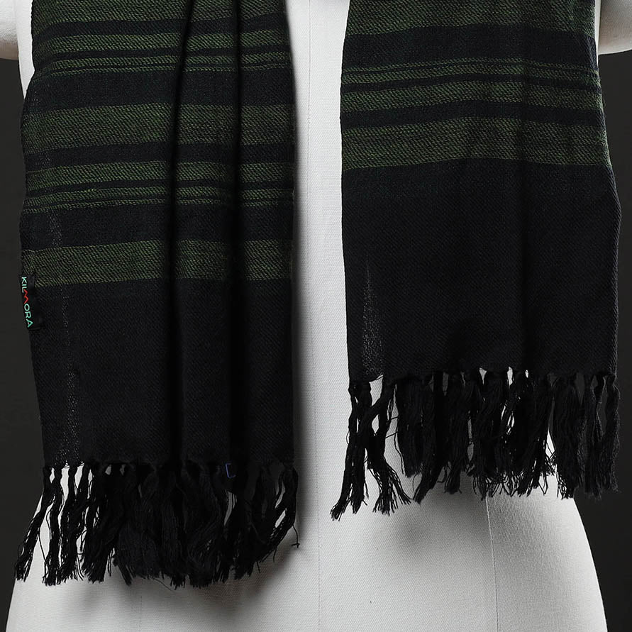 Green - Kumaun Handwoven Merino Woollen Stole 30