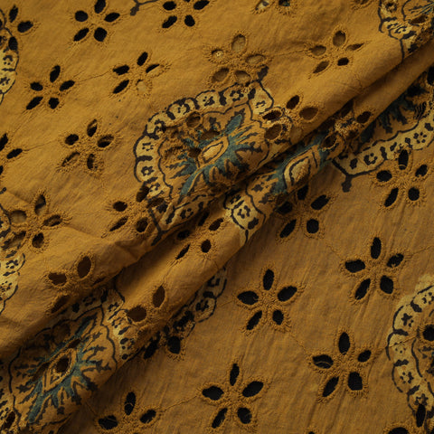 Natural Dyed Ajrakh Hand Block Print Cotton Hakoba Fabric 116