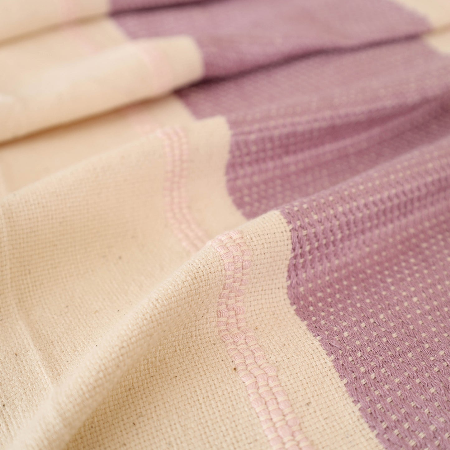 Pure Cotton Handwoven Bed/Sofa Throw with Cushion Cover Set 01
