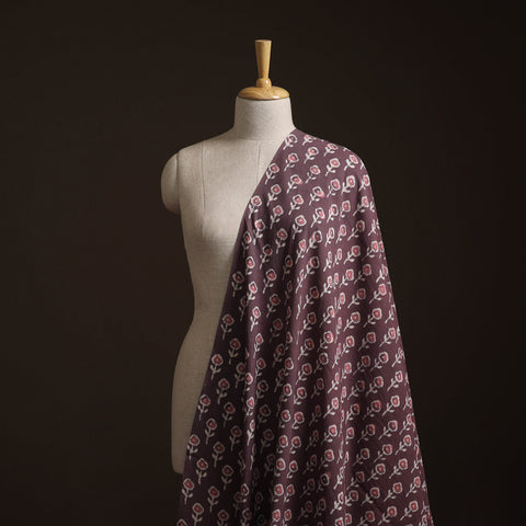 Maroon - Bagru Dabu Hand Block Print Natural Dyed Cotton Fabric 18