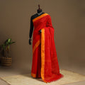 Red Kandangi Chettinad Cotton Saree with Border