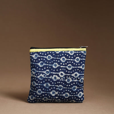 Blue - Handmade Quilted Cotton Utility Pouch 40