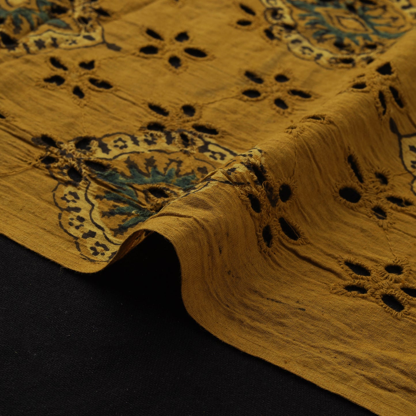 Natural Dyed Ajrakh Hand Block Print Cotton Hakoba Fabric 116