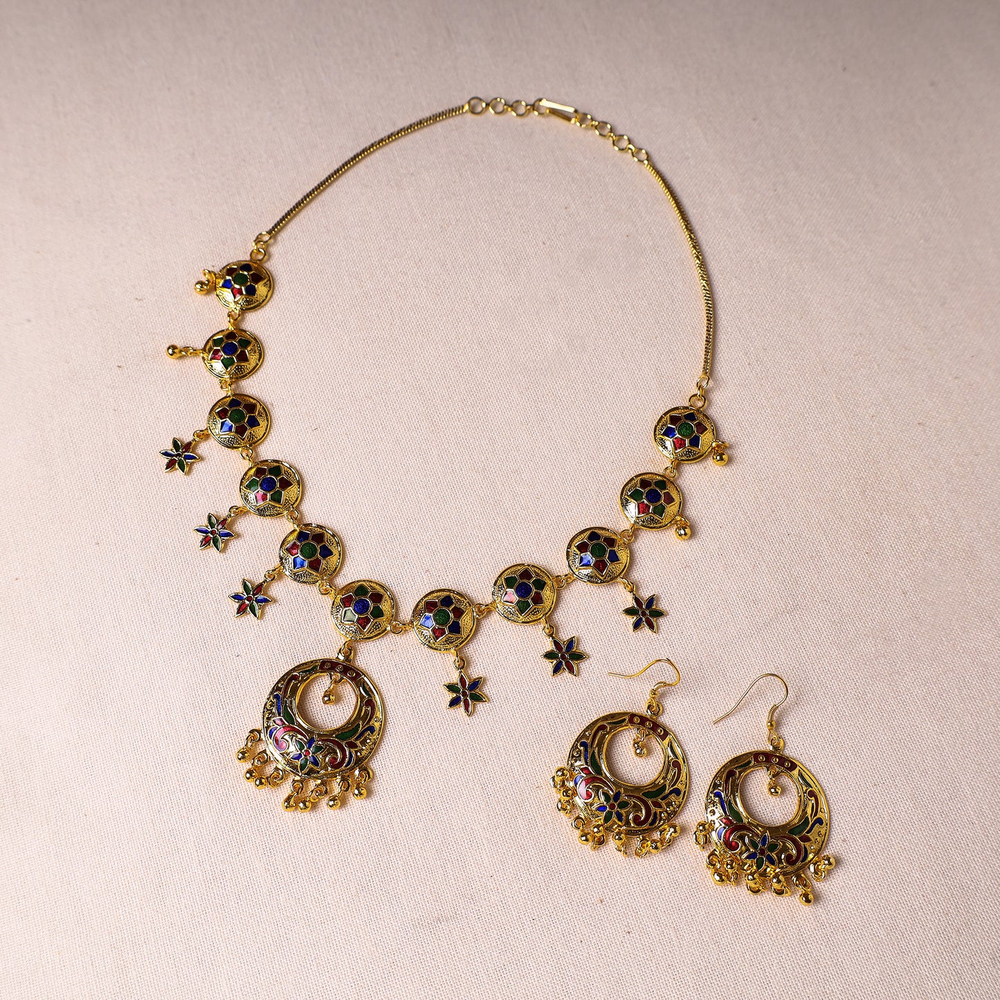 Handcrafted Paka Meenakari Necklace Set