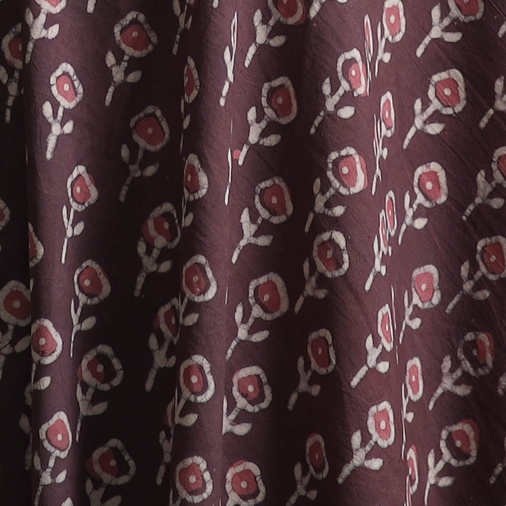 Maroon - Bagru Dabu Hand Block Print Natural Dyed Cotton Fabric 18