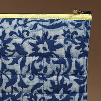 Blue - Handmade Quilted Cotton Utility Pouch 41