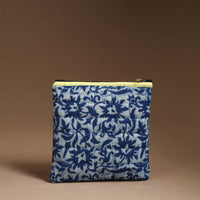 Blue - Handmade Quilted Cotton Utility Pouch 41