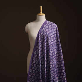 Purple - Bagru Dabu Hand Block Print Natural Dyed Cotton Fabric 19