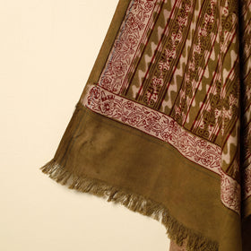 Brown - pipad printed cotton handloom towel 20 - handcrafted