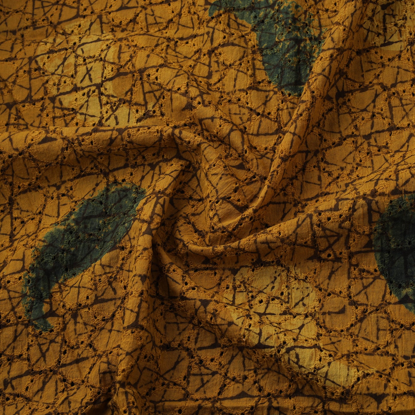 Natural Dyed Ajrakh Hand Block Print Cotton Hakoba Fabric 117