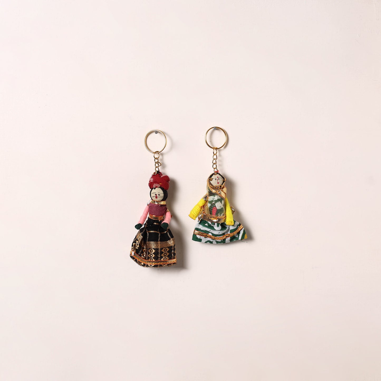 Handmade Rajasthani Puppet Keychains (Set of 2) 164