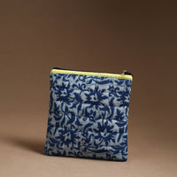 Blue - Handmade Quilted Cotton Utility Pouch 41