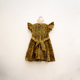 Pure Cotton Girls Tiered Frock Dress in Ajrakh Block Print (3-4 Years) 32