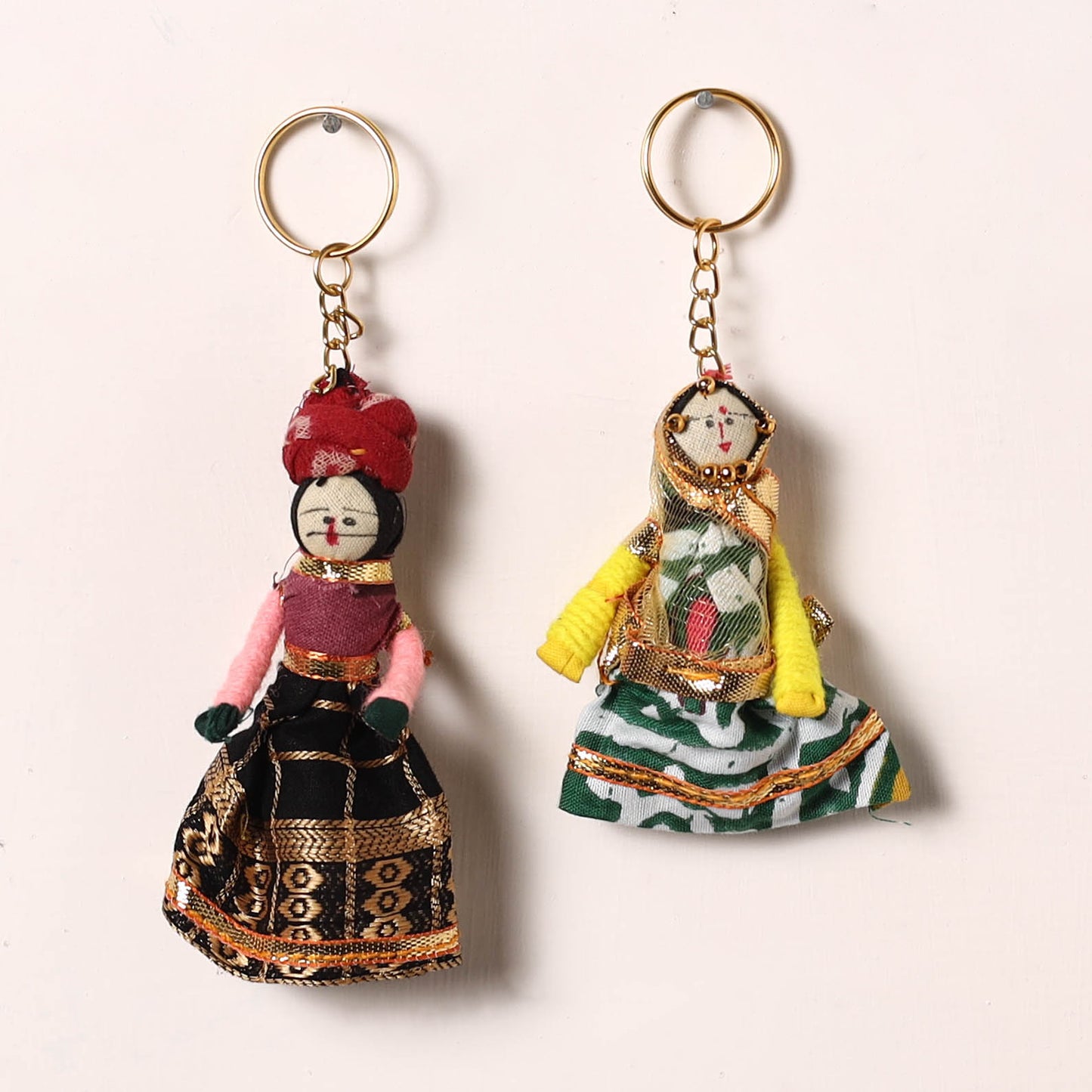 Handmade Rajasthani Puppet Keychains (Set of 2) 164