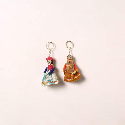 Handmade Rajasthani Puppet Keychains (Set of 2) 165