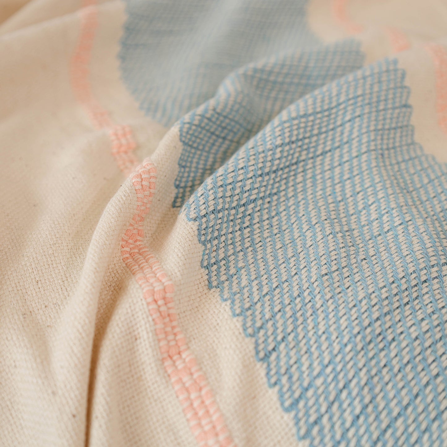 Pure Cotton Handwoven Bed/Sofa Throw with Cushion Cover Set 03