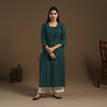 Buy Pintuck Straight Cotton Jacquard Kurta for Women