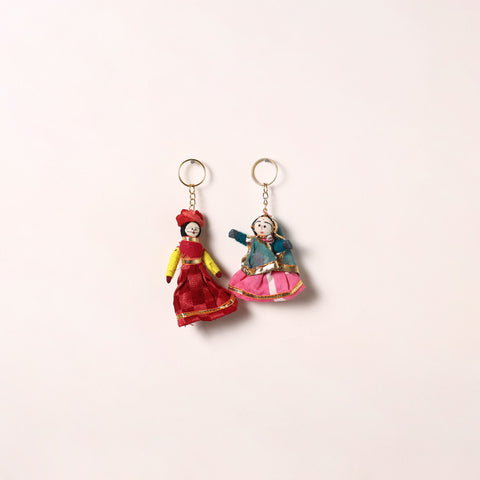 Handmade Rajasthani Puppet Keychains (Set of 2) 166