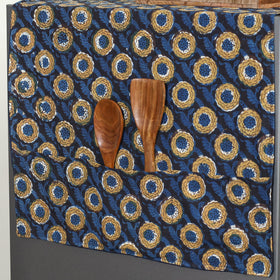 Blue Handmade Cotton Fridge Top Cover with Multiple Pockets