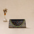 Traditional Kutch Mashru Silk Leather Flap Clutch / Wallet 32
