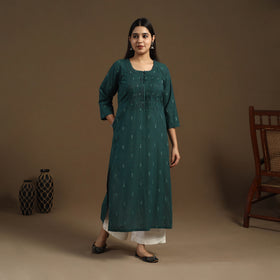 Buy Pintuck Straight Cotton Jacquard Kurta for Women